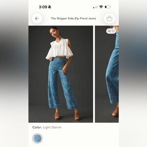 Pilcro the skipper side zip floral jeans